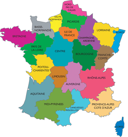 Carte france region